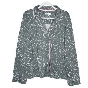 PJ Salvage Polka Dot Button Front Pajama Top Size XL Lounge Sleepwear Pajamas